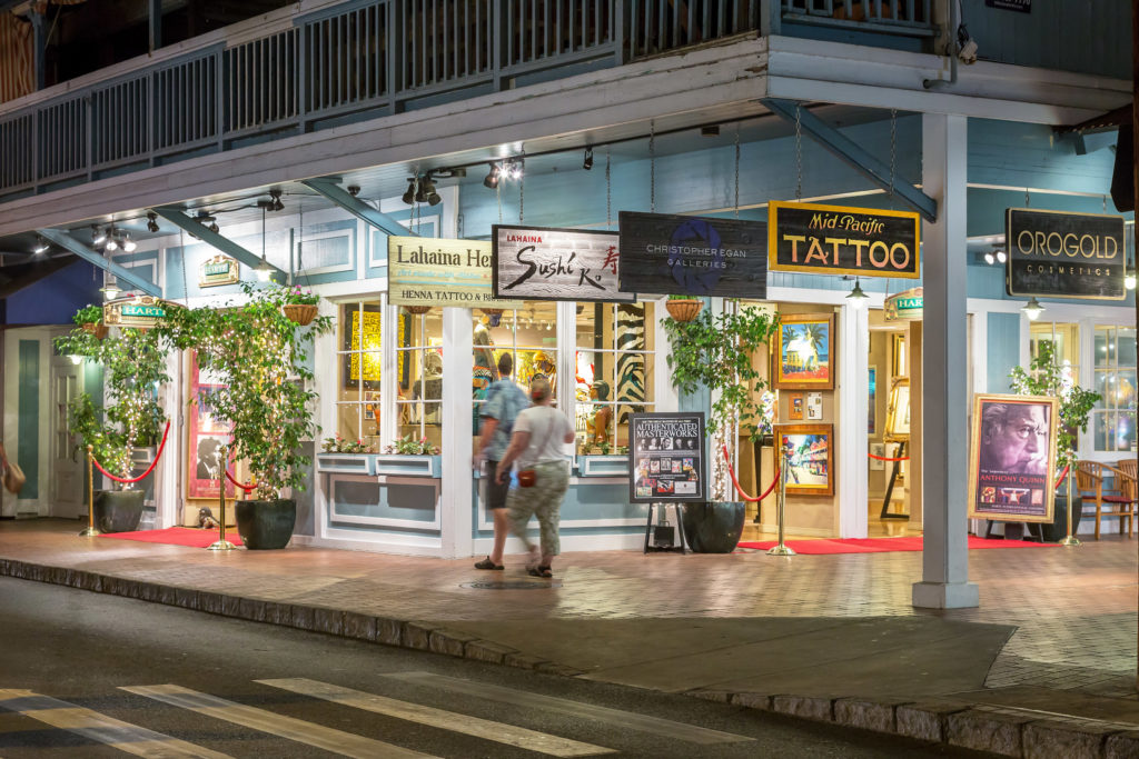 Lahaina, Front Street, art galleries