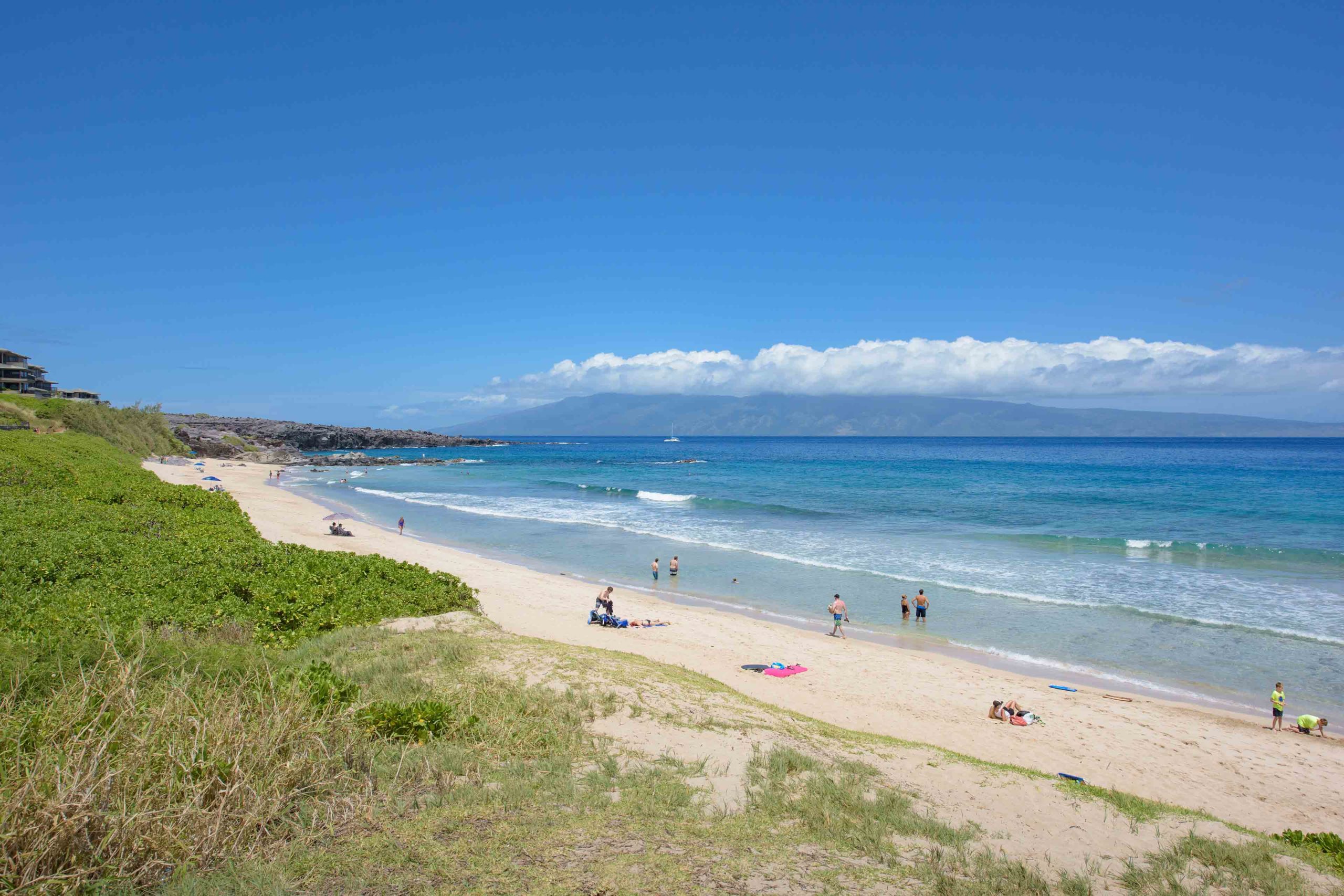 South views of Oneloa Beach or Ironwoods Beach