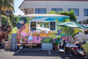 Seating area at Baya Bowls Acai Food Truck