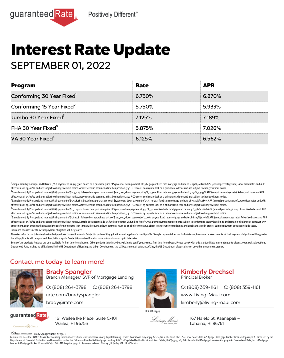 Interest Rates September 2022