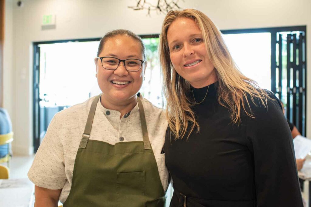 Kimberly Dreschel and Chef Abby Ferrer at Belly Restaurant Maui