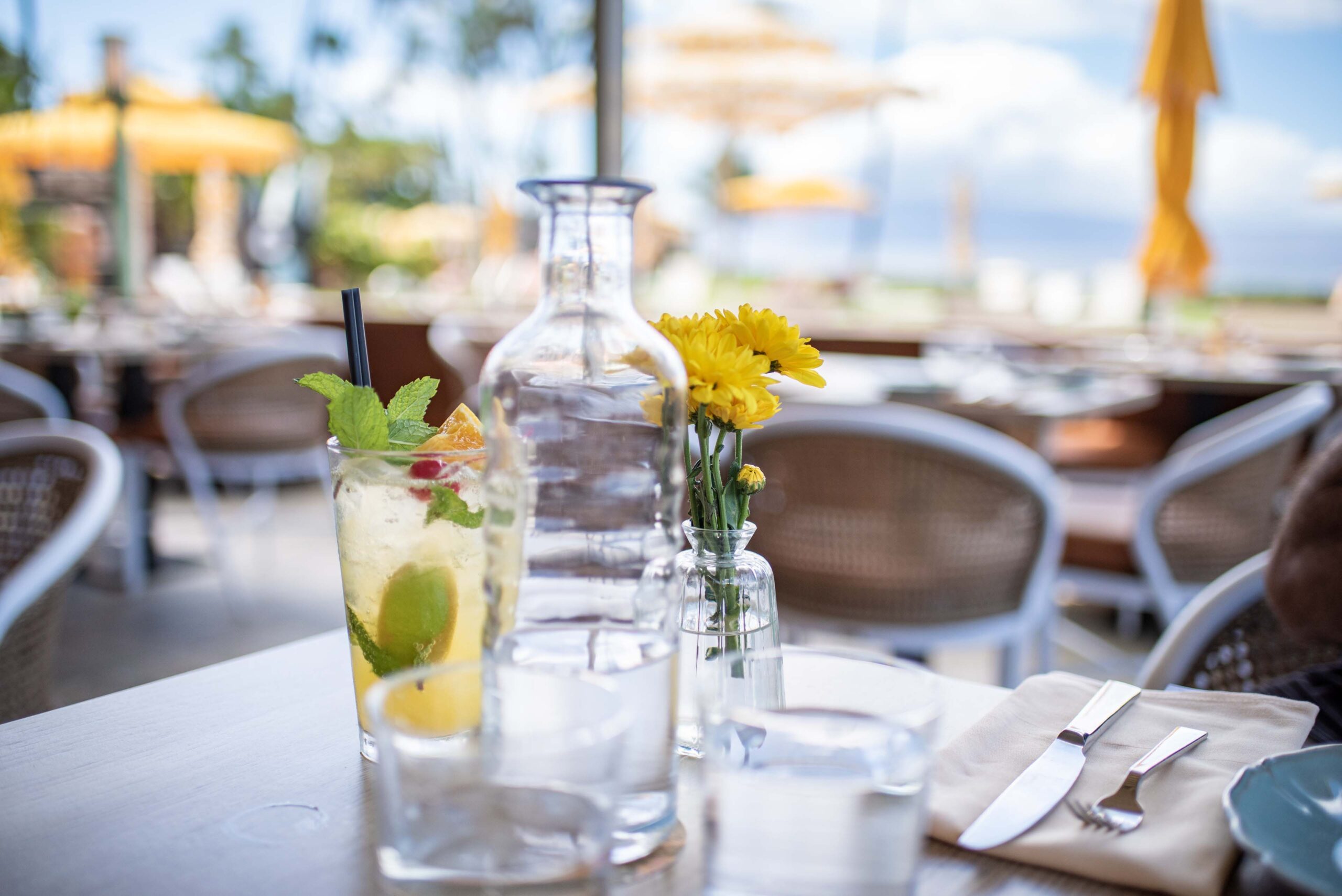 Setting at Lahaina Noon Restaurant in Kaanapali, Maui