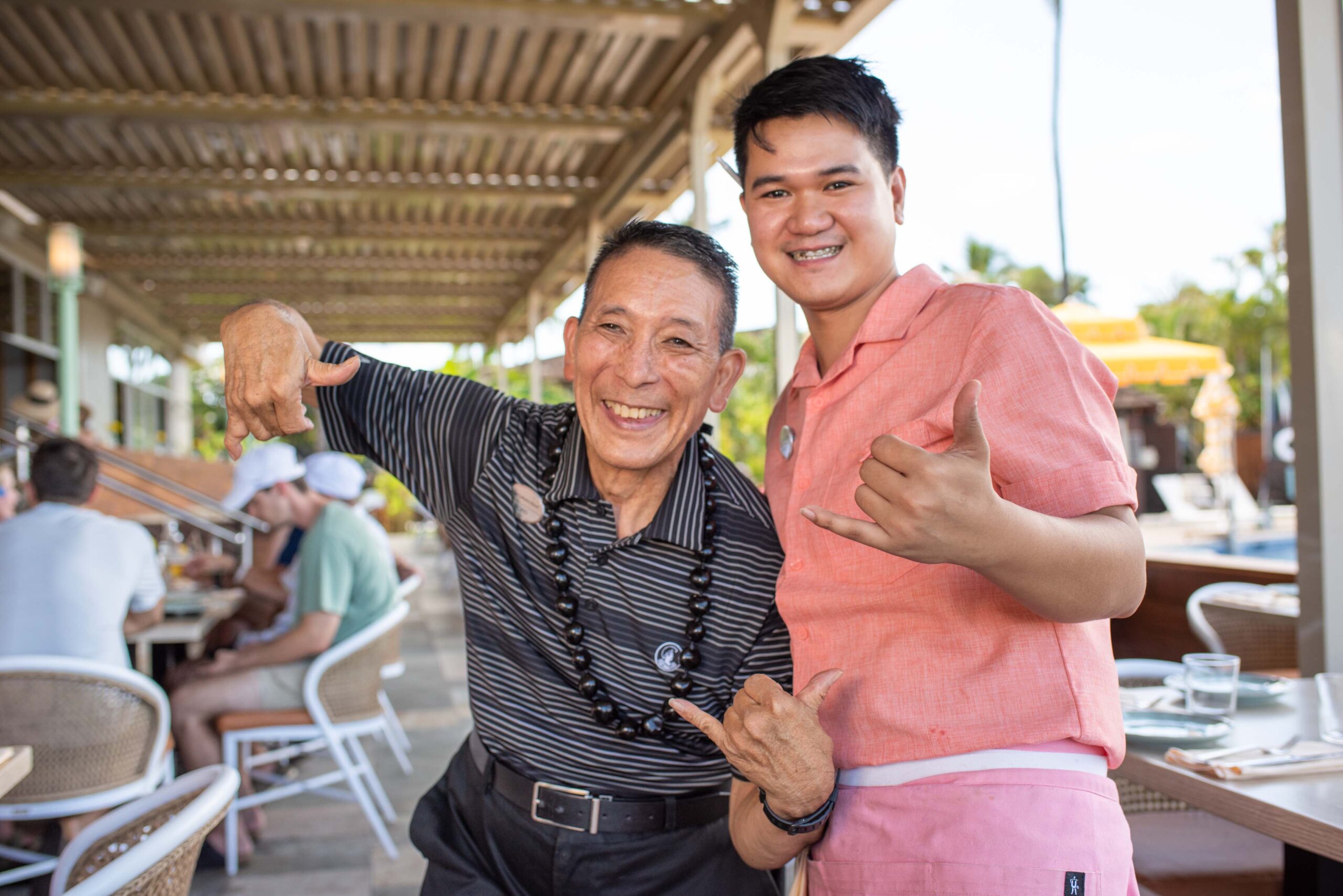 Friendly staff at Lahaina Noon Restaurant in Kaanapali, Maui