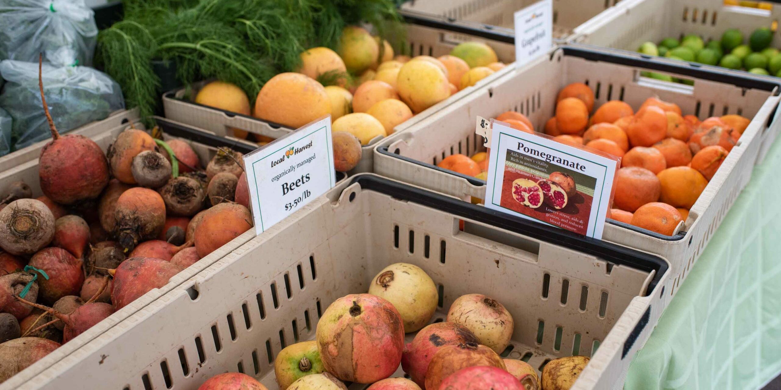 Pomegranate and Local Fruits at Napili Farmers Market on Maui