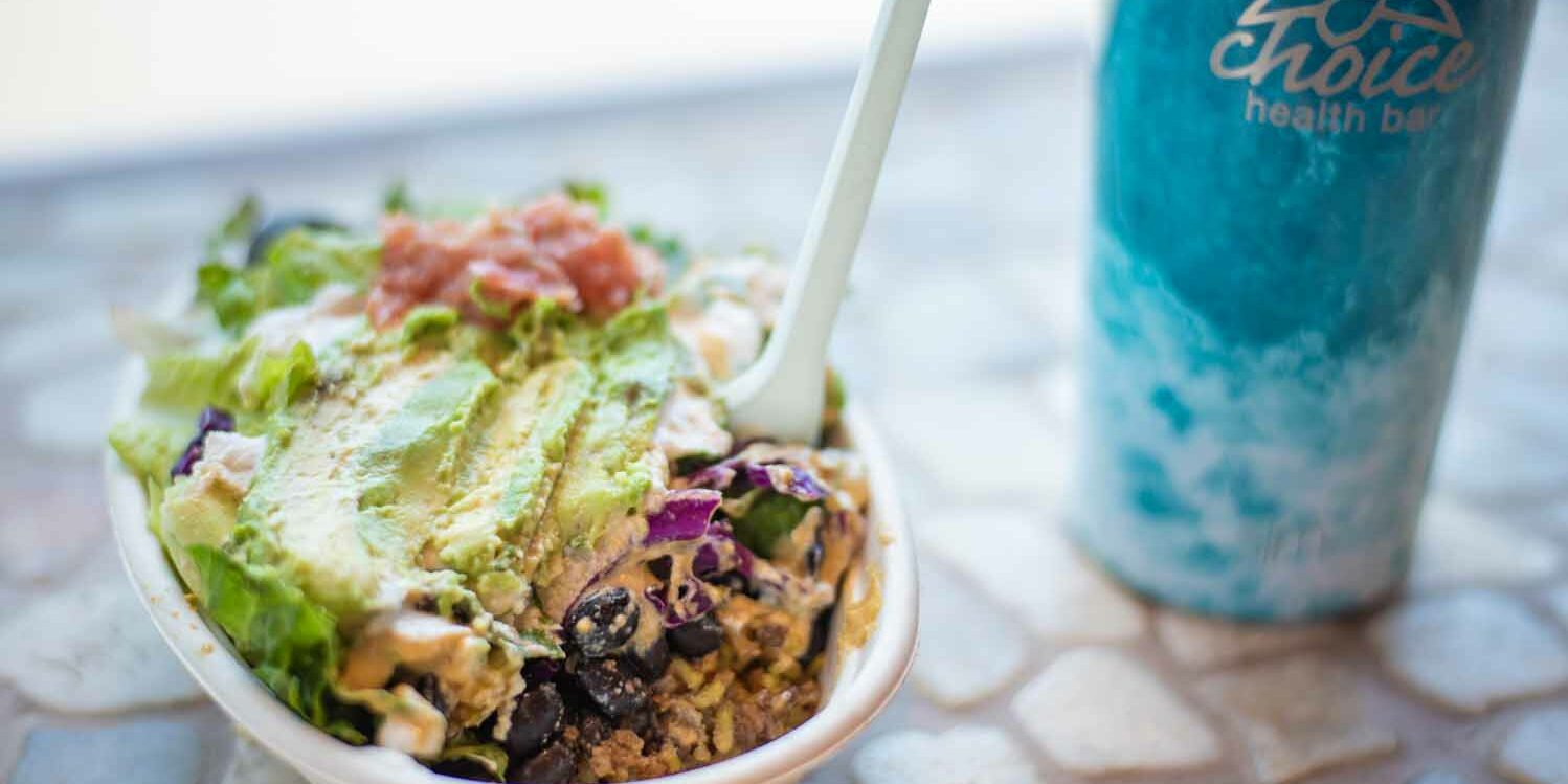 Burrito Bowl to go at Choice Health Bar